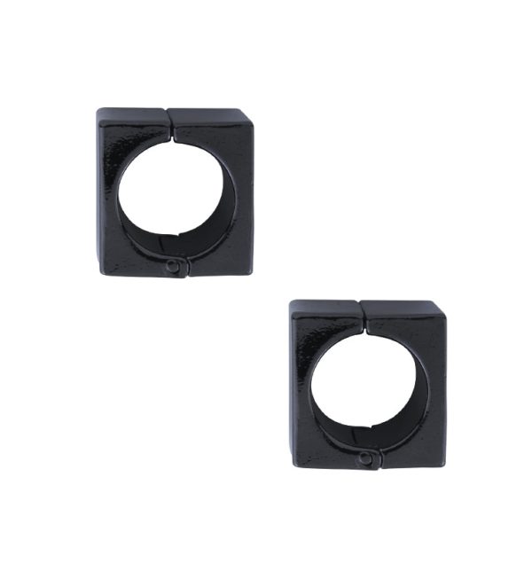 Black PVD Cube Stainless Steel Hinged Ear Weights Online