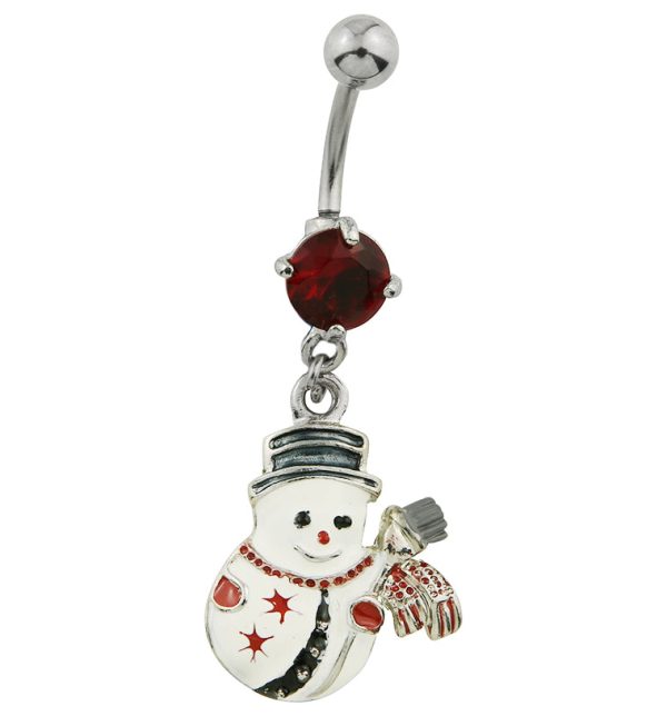 Snowman Dangle Stainless Steel Belly Button Ring For Sale