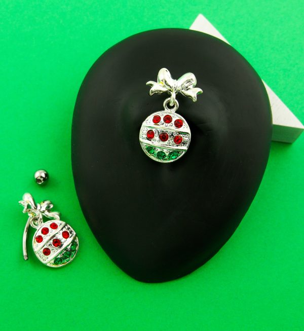 Ornament CZ Dangle Stainless Steel Belly Button Ring on Sale - Image 2