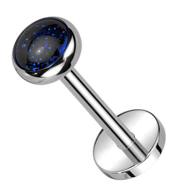 Bezel Blue Sandstone Threadless Titanium Labret For Sale