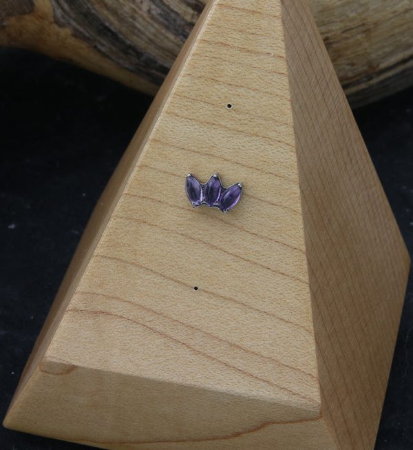 Empress Triple Amethyst Stone Threadless Titanium Top Online Hot Sale - Image 2