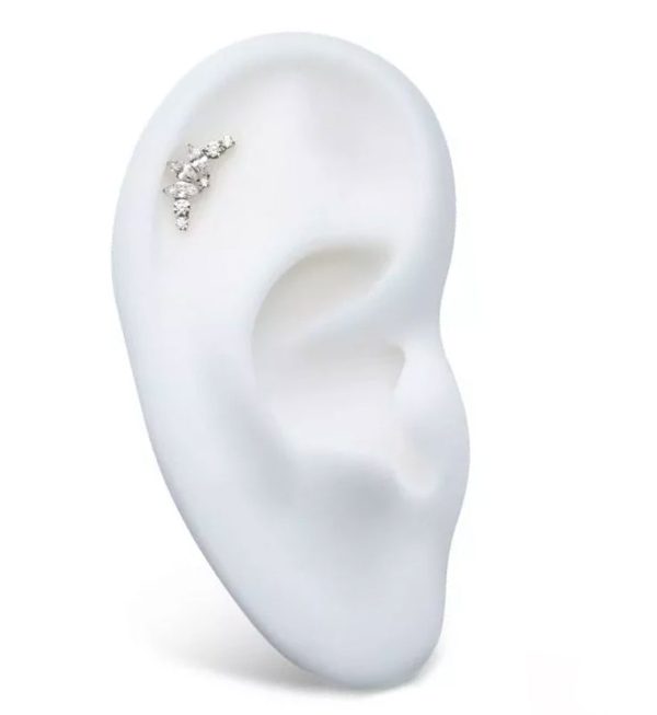 Chaplet Prong CZ Threadless Titanium Top Supply - Image 3