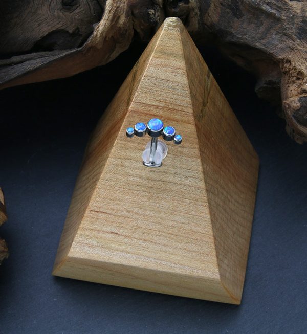 Arch Blue Opalite Titanium Threadless Floating Belly Button Ring (Convex Disk) Discount - Image 2