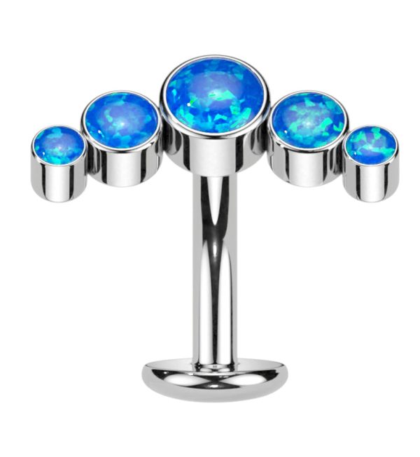 Arch Blue Opalite Titanium Threadless Floating Belly Button Ring (Convex Disk) Discount