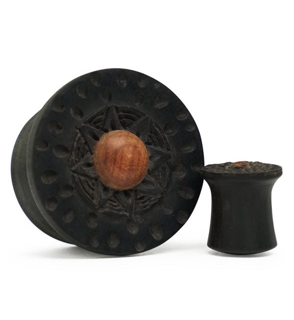 Red Sol Hammered Areng Wood Mayan Flare Plugs Online Sale