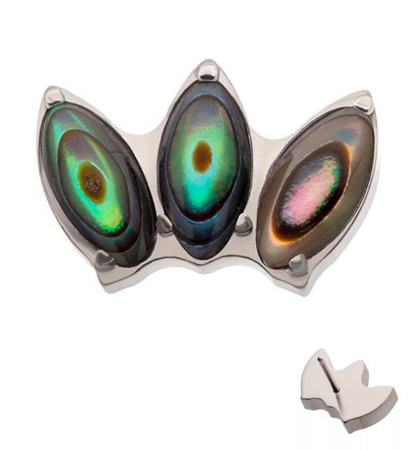 Empress Triple Abalone Stone Threadless Titanium Top For Discount