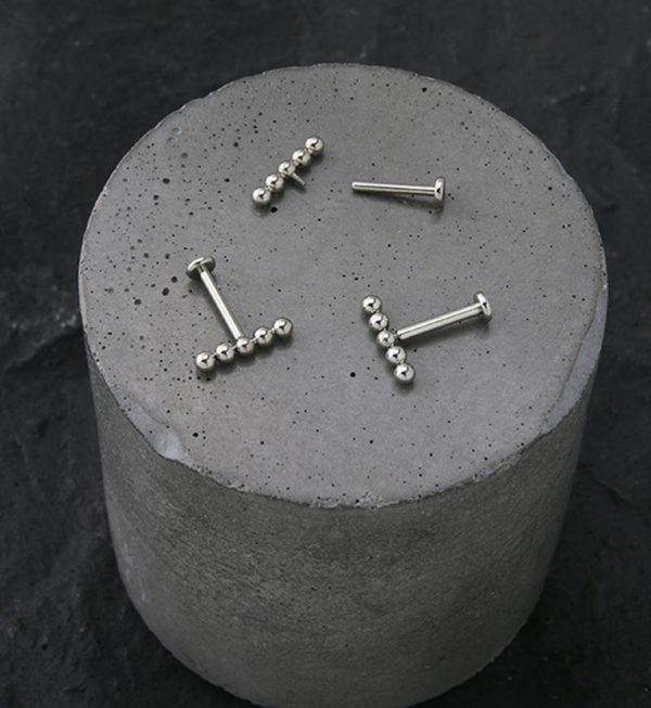 Line Beaded Titanium Internally Threaded Labret Discount - Image 2