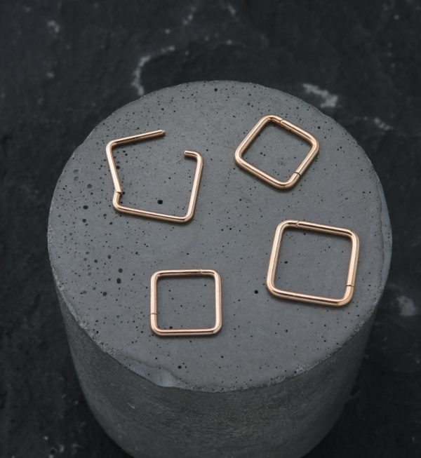 Rose Gold PVD Square Titanium Hinged Segment Ring Cheap - Image 2
