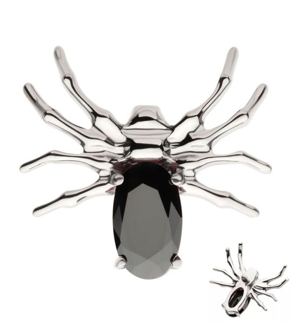 Spider Black CZ Internally Threaded Titanium Top on Sale