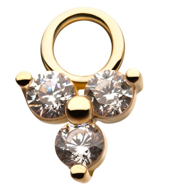 14kt Gold Trinity CZ Charm Cheap