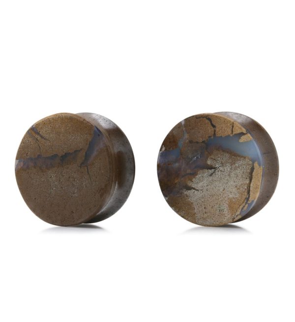 Boulder Opal Stone Plugs 3 4  (19.5mm) Version 4 on Sale - Image 2