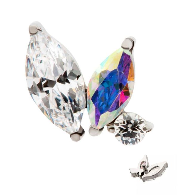 Coterie Rainbow Aurora CZ Internally Threaded Titanium Top Supply