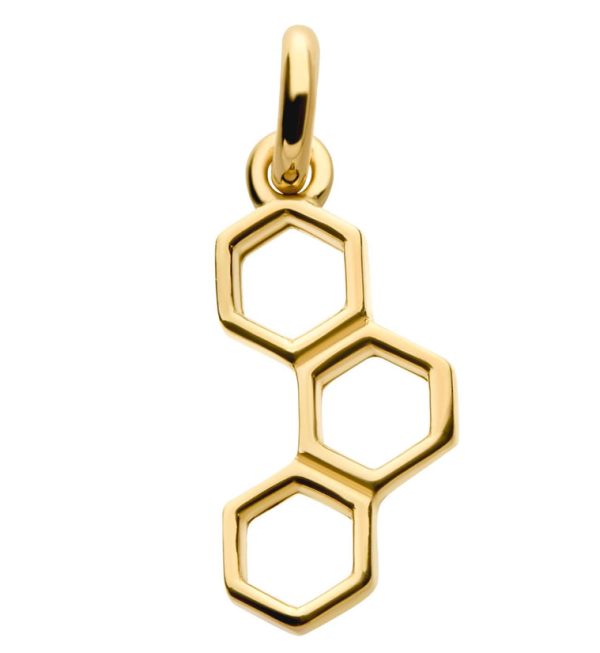 14kt Gold Honeycomb Layer Dangle Charm Cheap