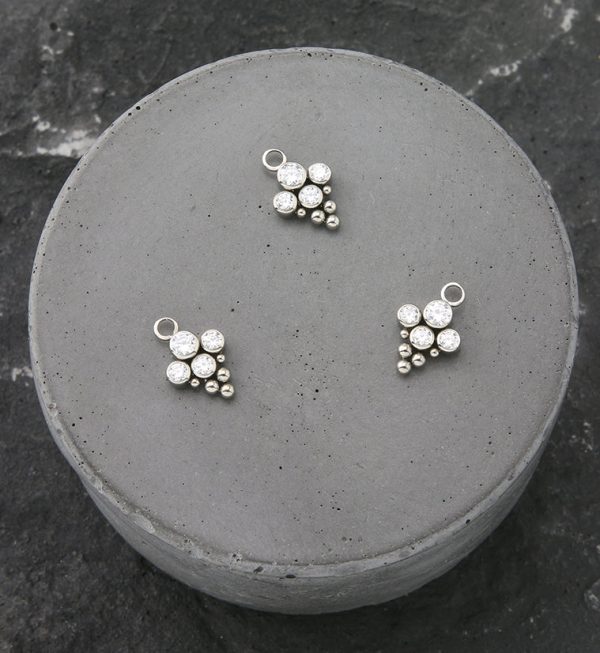 Drip Bead Clear CZ Titanium Charm on Sale - Image 2