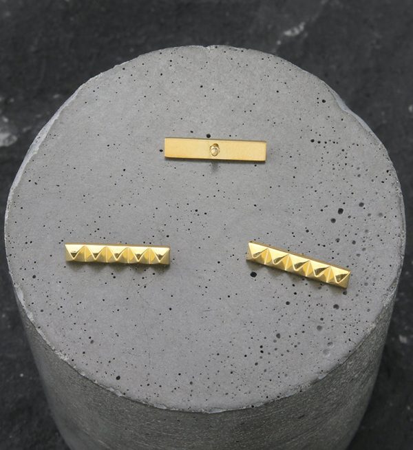 24kt Gold PVD Polyhedra Stud Internally Threaded Titanium Top Online Hot Sale - Image 2