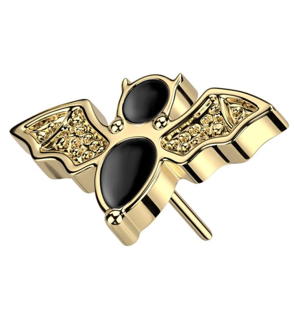 Gold PVD Black Bat Titanium Threadless Top Cheap