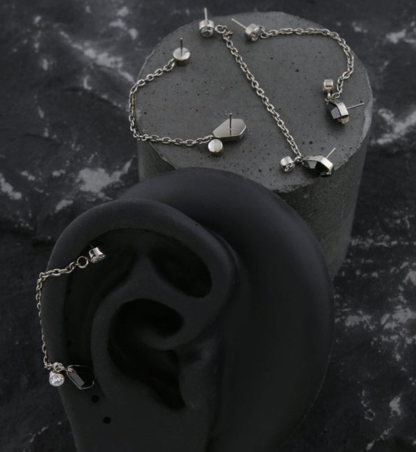Coffin Black CZ Titanium Threadless Connector Chain Tops Online Sale - Image 2