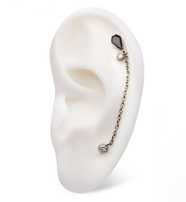 Coffin Black CZ Titanium Threadless Connector Chain Tops Online Sale - Image 3