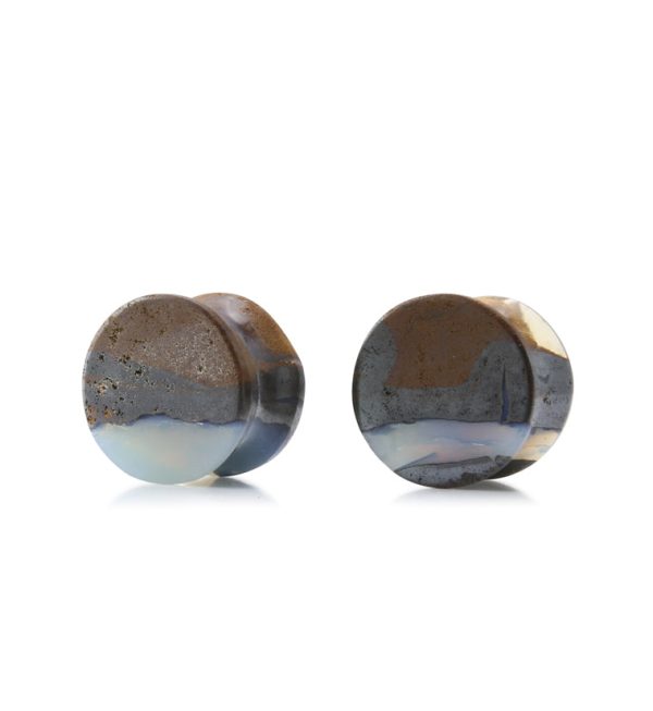 Boulder Opal Stone Plugs 1 2  (12.5mm) Version 9 Sale - Image 2